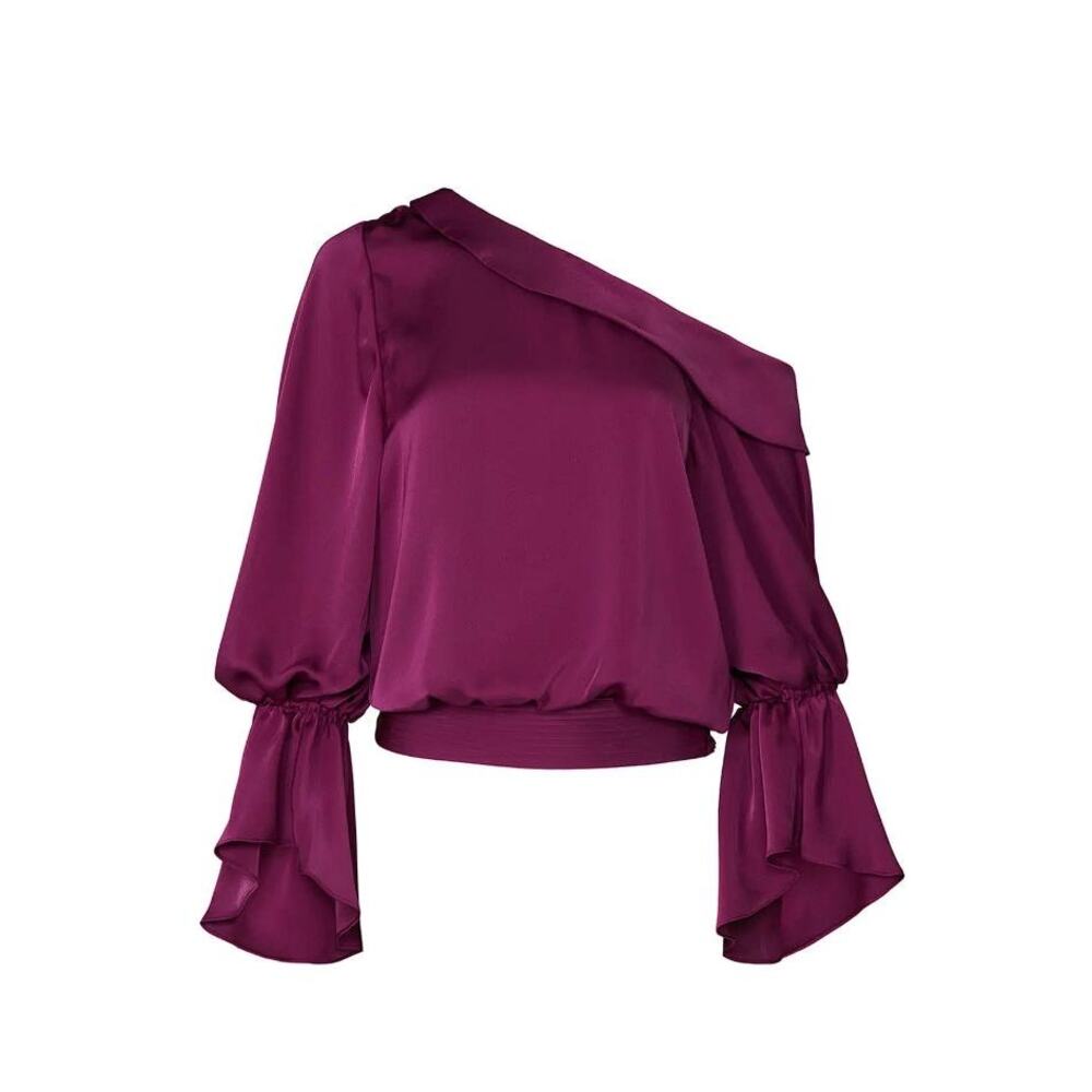 RAMY BROOK Women's Sammy Off-The-Shoulder Top Size S In Mulberry - Picture 3 of 13